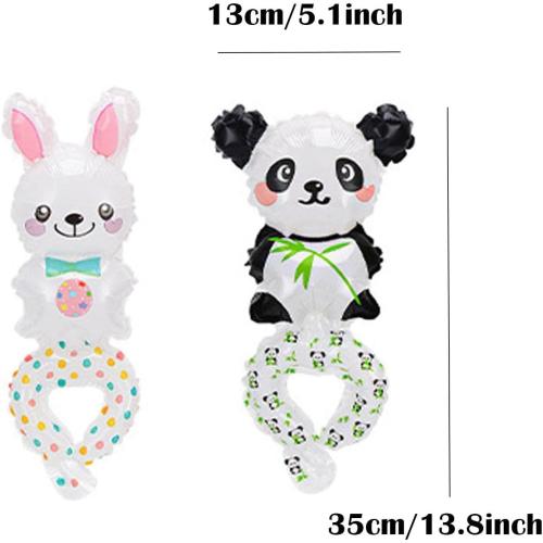 50pcs Assorted Style Cartoon Zoo Animal Inflatable Headbands and 25 Wrist Balloon Wildlife Safari Balloon Hair Hoop Animals Balloons Bracelets for Jungle Theme Birthday Party Favors