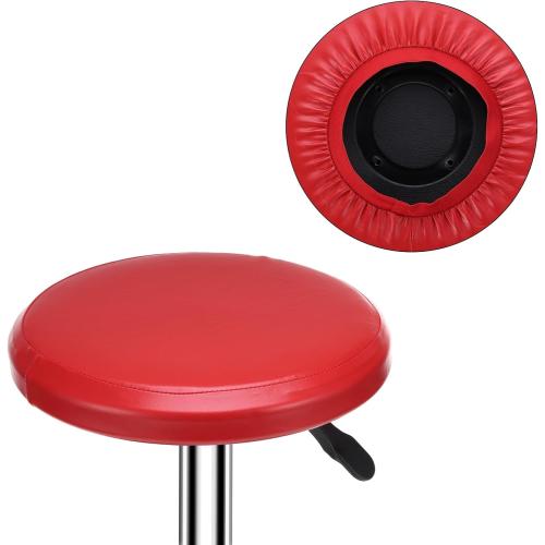 uxcell Round Bar Stool Covers, 2 Pack Round Seat Cover Dia.11-13, PU Non-Slip Circle Stool Cover for Chairs Stool Slipcovers, Red