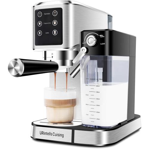 Espresso Machine 20 Bar, Touchscreen Espresso Maker with Automatic Milk Frother for Cappuccino Latte, Expresso Coffee Machine for Home with Dual Heating System and Dual Pump
