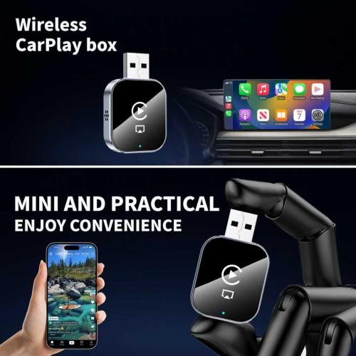 Wireless CarPlay Adapter for Android Auto - 3 in 1 Airplay Mirror Link Adapter Multi-User Seamless Connection Converts Wired to Wireless CarPlay Adapter - No Latency from iOS 10  to Screen w/USB-C