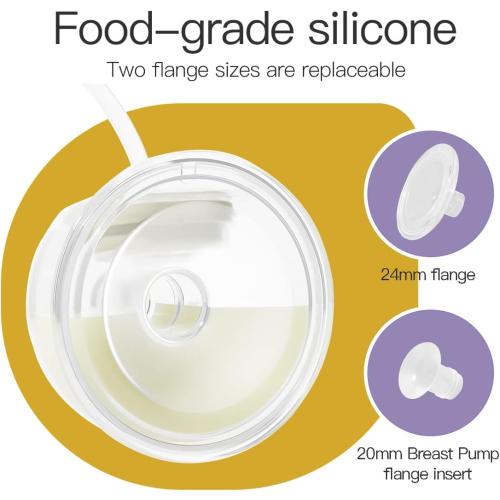 Phanpy Wearable Breast Pump Milk Collector Cup, New Cup Parts, Original Phanpy Breast Pump Replacement Accessories, 24 mm Flange and 20mm Insert Included, 15 oz / 420 ml, 2 Piece