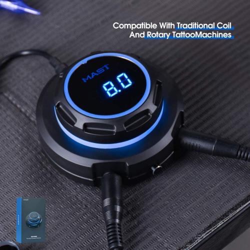 Black Mast Halo Tattoo Power Supply Box LCD Digital Display for Tattoo Machines