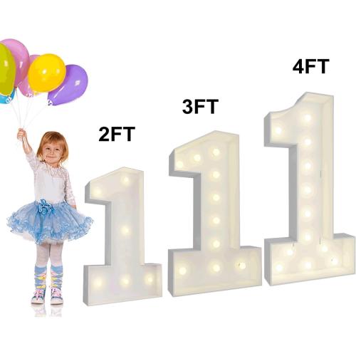 2FT Marquee Light Up Number, Marquee Numbers 2, Mosaic Balloons for Numbers, Light Up Numbers for 12th 20th 21st Birthday Party Decorations, Cardboard Numbers, Anniversary Decor