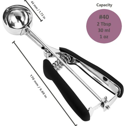Ice Cream Scoop, 18/8 Stainless Steel Cookie Scoop, Cookie Scoops for Baking, 2 Tbsp/ 30 ml/ 1 oz Cookie Dough Scoop, Ice Cream Scooper with Trigger Release, Cookie Scooper for Baking
