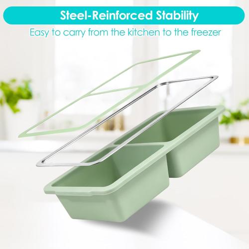 VINATO Set of 2 Silicone Freezer Containers with Lid, 500 ml