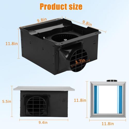 Chaoos Bathroom Exhaust Fan with Light, Powerful 160CFM/1Sones, 10x10 Mount, 1500 LM Bathroom Ventilation Fan with Light, Office,Home, Bathroom Vent Fan with Light