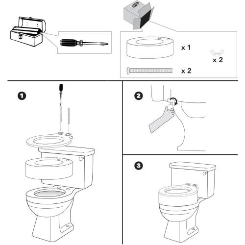Carex Toilet Seat Riser, Round Raised Toilet Seat Adds 3.5 inches to Toilet Height, for Assistance Bending or Sitting, 300 Pound Weight Capacity Toilet Riser