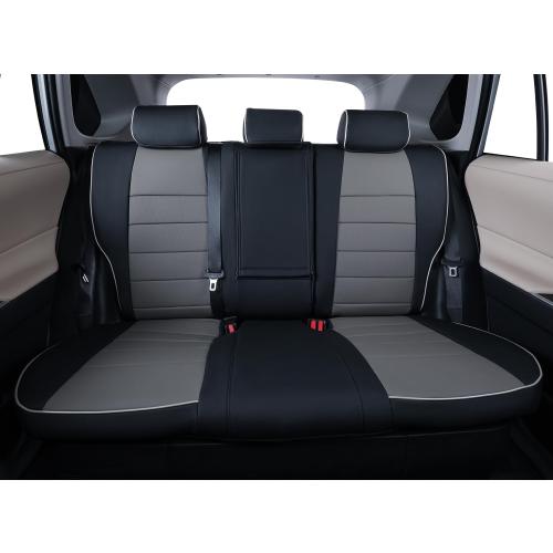 EKR Rav4 Seat Covers for Toyota RAV4 Hybrid 2019-2025(Not for Hybrid/PHEV XSE,SE) Leather Car Truck Seat Cover Full Set for SUV,Waterproof Automotive Seat Protector,Faux Leather(Black/Gray)