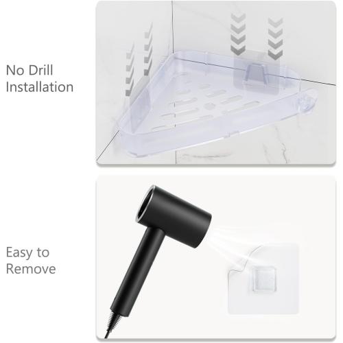Sotfamily Plastic Shower Caddy Corner (for 90° Only), 4 Pack, Frosted Clear