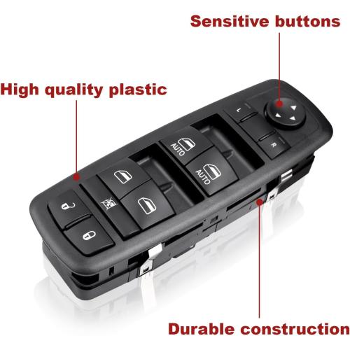 Power Window Switch Compatible with 2015-2022 Jeep Cherokee,2015-2017 Chrysler 200,2011-2020 Chrysler 300,2011-2019 Dodge Charger,2016-2018 Ram 2500/3500/4500/5500,Replaces 68231805AA,68271206AB