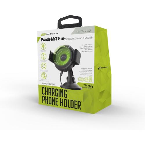 Bracketron BT2-934-2 PwrUp MiT Grip QI Mount Wireless Charging Phone Holder