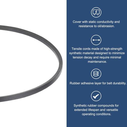 uxcell 3L380 Classic Wrapped Rubber V-Belt, 38(965mm) Outside Circumference, 3L Profile V Belt 3/8 Width 7/32 Height
