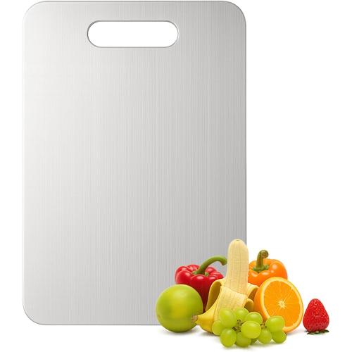Titanium Cutting Board, 100% Pure Titanium Chopping Board for Kitchen, Hygiene & Durability Double Sided Cutting Board, Non toxic Chopping Board, Dishwasher Safe (15.7“ x 10.8”)