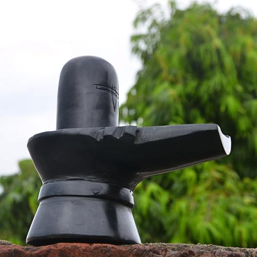 StonKraft Marble Shiva Lingam Shiv Ling Idol Murti Statue Adiyogi (Black Lingam)