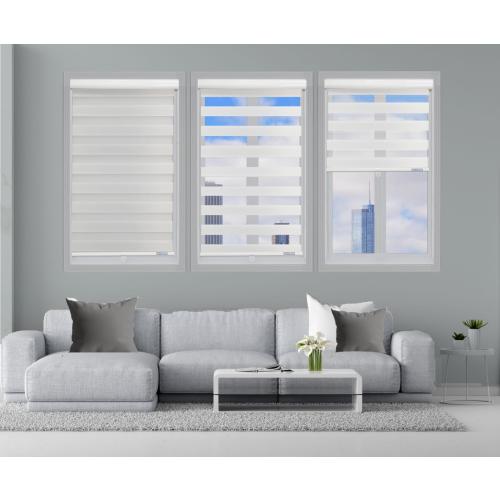 Shadesu Cordless Zebra Blinds for Windows, 31 W x 72 H, White, Dual Layer Free-Stop Zebra Shades, Light Control for Day and Night, Sheer Blinds for Indoor Windows, Bedroom, Kitchen