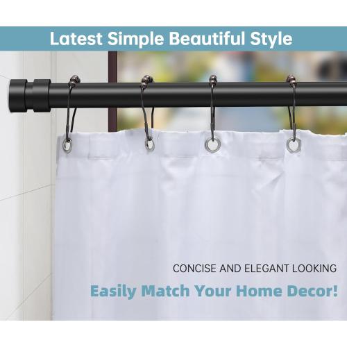 Matte Black 32-62 BRIOFOX Tension Curtain Rod Adjustable 32 to 62 inch - Spring Tension Shower Curtain Rod No Drilling Non Slip