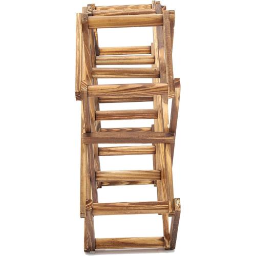 Wood Wine Rack 10 Bottles Capacity, Foldable Organizer Display Shelf for Kitchen, Dining Room, Living Room or Wine Cellar with Accordion Design, Elegant and Convenience