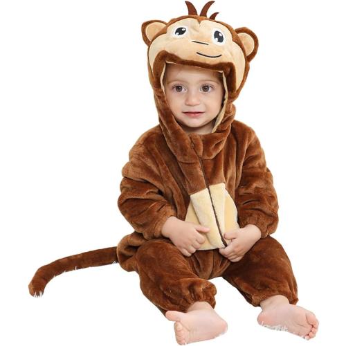CuteOn Toddler Halloween Costume Onesie Cosplay Romper Christmas Infants Baby Costume Monkey 3Months-4Years