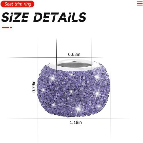 BELOMI 4 Pack Car Headrest Collars, Bling Car Head Rest Collars Rings Decor, Rhinestone Car Head Rest Collars, Diamond Interior Car Seat Accessory (Purple)
