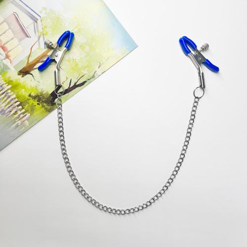 Body Clamps with Chain Necklace Adjustable Pressure Body Clip Stainless Steel Body Ring Clamps Clips Non Piercing Faux Body Jewelry Suitable for Variety Carnival Scenes Body Jewelry (Blue)