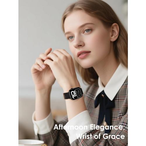 V.R.HOPE Resin Apple Watch Band for Women, Featherlight, Black