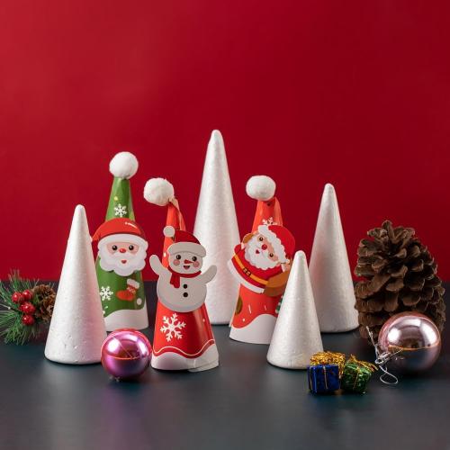 YURN Craft 8 Pack Foam Cones for Crafts, Foam Trees Cones, 2.91×7.87 in Cones Shaped Foam for Christmas Decorations, Gnomes, and DIY Art Projects.