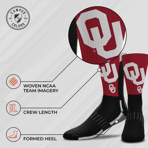 Size LG For Bare Feet NCAA Adult State and University Crew Socks - Polyester blend - Unisex - High-performance socks provide