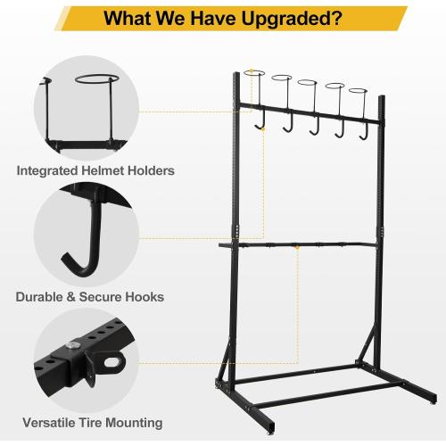 Black Upgraded Freestanding Bike Rack Storage - Vertical Bike Stand Max 5 Bikes with Helmet Holders, Heavy-Duty Solid Steel Bicycle Stand Indoor Garage Floor Stand