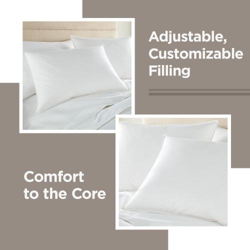 DOWNLITE Flat & Soft Down Pillow – Hypoallergenic Premium Down (Not Feathers) – Standard Size, 20 x 26