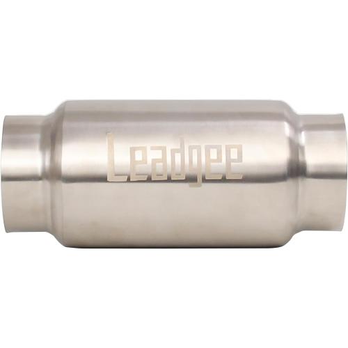 3 Inlet & Outlet Exhaust Resonator, 9 Overall Length Center Straight Through Stainless Steel Muffler,Polished