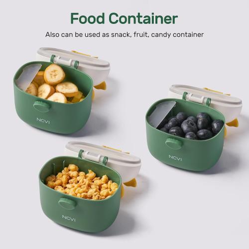 NCVI Baby Formula Dispenser On The Go, Formula Container To Go, Formula Holder for Travel, Outdoor Picnic with Baby Infant, Portable Container for Milk Powder, Snacks, Candy, Fruits (Green)