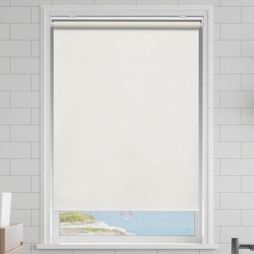 Ivory Cordless Roller Shades Blackout Blinds for Windows Room Darkening Rolled Up Shades with Spring System, UV Protection Window Shades Door Blinds for Home and Office (70 W x 72 H, Ivory)