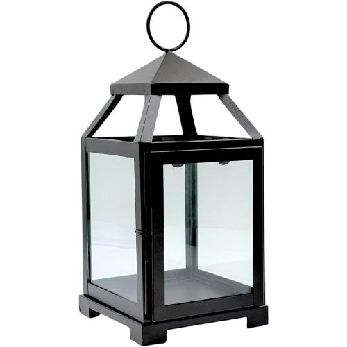 Hosle Clear Glass and Iron Classic Style Lantern Ideal Gift for Festivities Parties Weddings Aromatherapy and Spa Settings O3