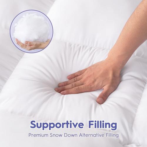 Size Queen Color White  Queen Size Mattress Topper for Back Pain Relief, Extra Thick Mattress Pad Pillowtop, Soft Plush Mattress Cover Bed Topper with Deep Pocket, Overfilled Down Alternative Filling, White