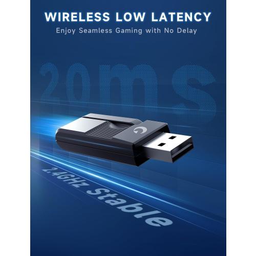 2.4GHz Wireless Gaming Headsets for PS5, PS4, PC, Switch - Bluetooth 5.3 Gaming Headphones with Noise Canceling Mic, 7.1 Surround Sound, 70H Battery, Blue Lighting - White