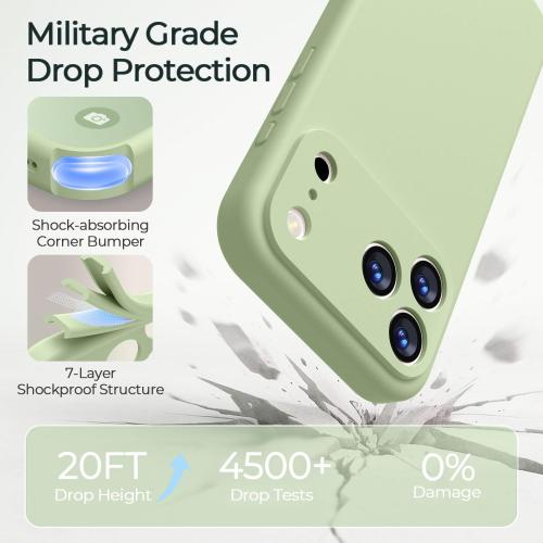 Ktele Magnetic for iPhone 17 Pro Max Case [Compatible with Magsafe] [Premium Silicone Satin-Smooth Touch] Slim Shockproof Anti-Scratch Microfiber Lining Case, 6.9 inch, Matcha