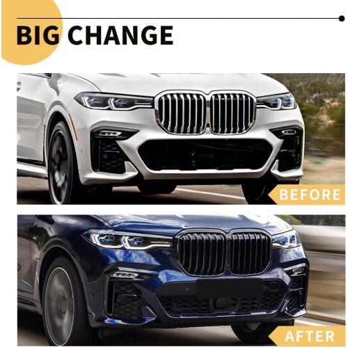 MAXDOM Replacement Front Upper Grill Fit for BMW (2019-2022) X7 G07 – Gloss Black Single Slat ABS Grille