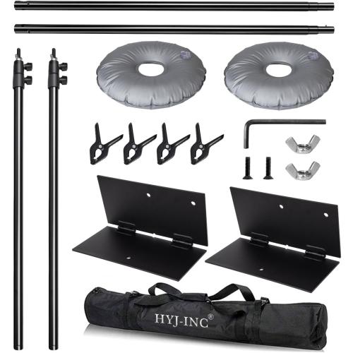 Pipe and Drape Photography Backdrop Stand Kit Adjustable Photo Background Stand 10ft x 6.5ft with Metal Base for Parties Weddings Birthday Party Events Photo Booth