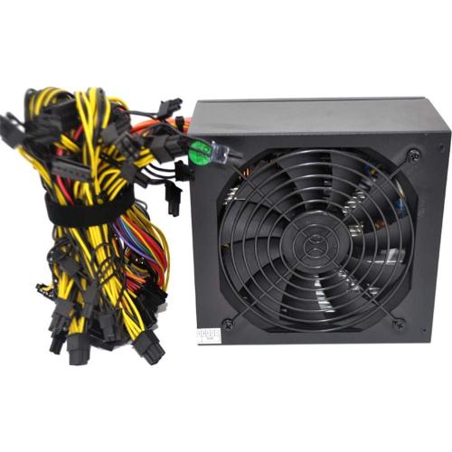 HVVH 20 4 Pin Silent Noise Reduction Miner/PC GPU ATX 1600W Power Supply 87 Plus Gold Designed for US Voltage 110V 1600w Mining ETH PSU Max Support 8 Graphics with 1.5m US Plug Adapter Cable