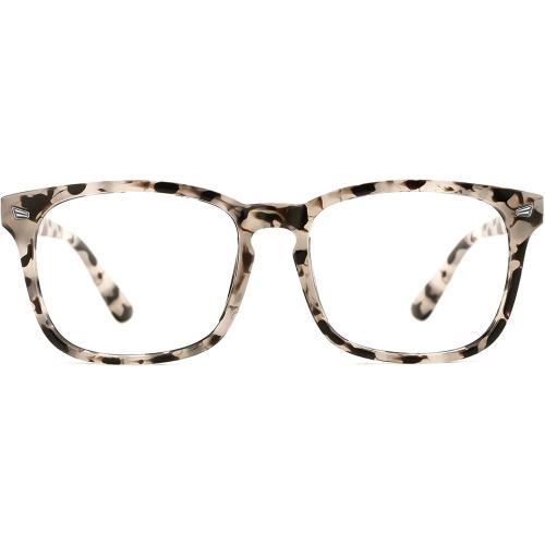 TIJN Blue Light Blocking Glasses for Women Men Clear Frame Square Nerd Eyeglasses Anti Blue Ray Computer Screen Glasses