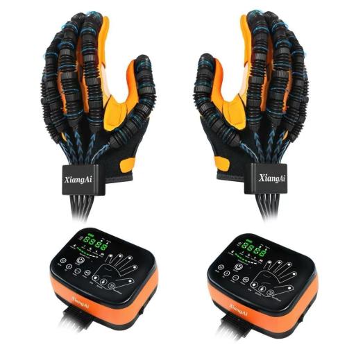 ‼️only has one portable gift box ‼️ and one portable charging plug ‼️2PCS Rehabilitation Robot Gloves for Left and Right Hands Recovery, Finger Rehab Robotic Glove Hemiplegia Stroke Therapy Equipment, 4 Modes, 2600mAh Rechargeable, 4 Sizes (Large)