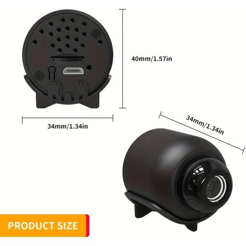 Black senri Wireless Camera Spy Hidden Cameras, Mini Nanny Cam Smart Home, Small Indoor Outdoor Camera with Remote View, Compatible with Android and iOS, Baby, Pet Monitor, Car Guard(Video Only)