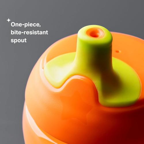 Tommee Tippee Sportee Water Bottle, for 12m , 10oz, Pack of 3 Non-Spill Sippy Cups for Toddlers, Orange, Green and Blue, with Bite-Resistant Spout, Easy-Hold and BPA Free | for 12m , Non-Spill, Sippy Cups, for Toddlers, Easy-Hold