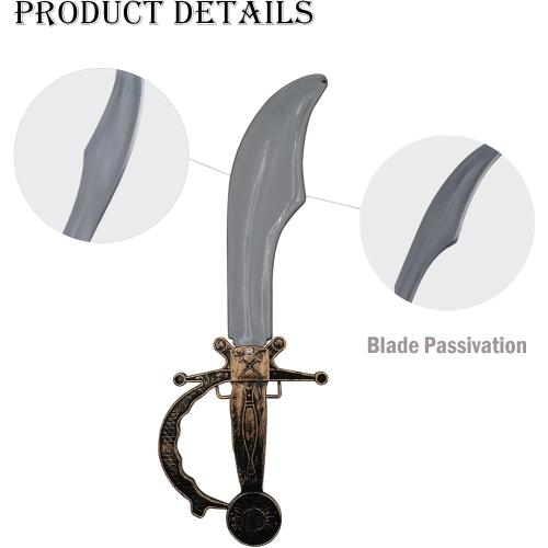 6 Pcs Pirate Swords for Kids,Safe Durable Plastic Pirate Sword,Pirate Party Favors for Theme Birthday Party Christmas Cosplay Costume Accessories Stage Props.
