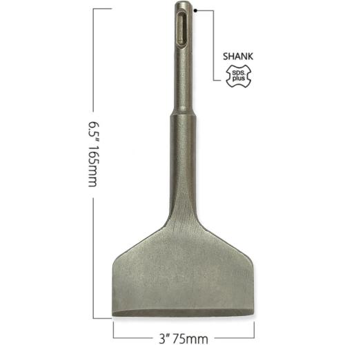 3 Wide SDS Plus Chisel, Tile Removal Tool, SDS Chisel Drill Bit, Thin Layer Removal Tool, Wall and Floor Thin Layer Removal Slotting Chisel, SDS Plus Drill Bit, Renovation Spatula Tool, (3 X 6.5)