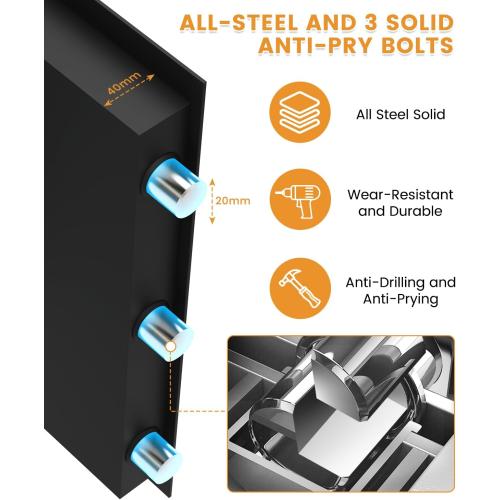 5.5 Cuft Fireproof Safe For Home Documents, Safe Box Fireproof Waterproof, Security Fire Safes Box With Programmable Digital Keypad Keys, Silent Mode, Large Combination Money Safety Box For Jewelry