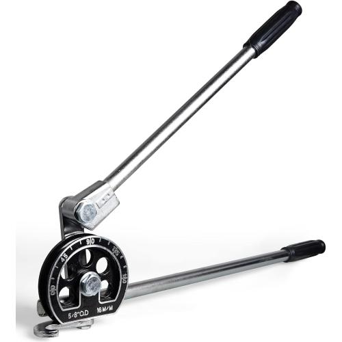 5/8 O.D. Tube Bender Manual Tubing Pipe Bending Tool 180 Degree Bending Angle HVAC Repair for Copper Aluminum Tubes