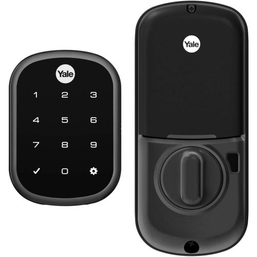 Yale Assure SL Deadbolt Smart Lock, Black Suede Keyless Entry Door Lock with Wi-Fi Connected Touchscreen for Front or Back Door, YRD256-CBA-BSP (no test)