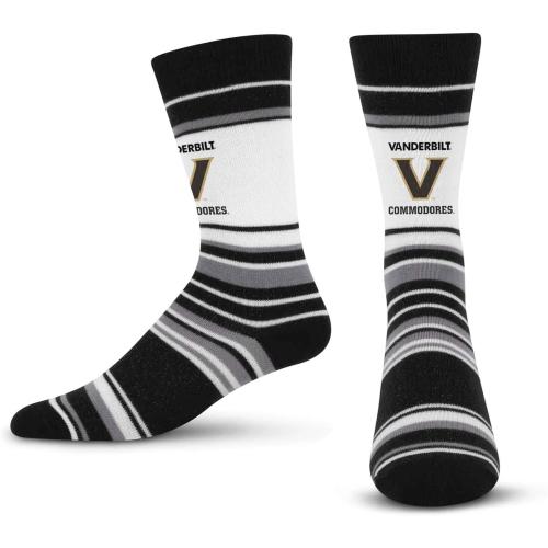 One Size For Bare Feet Collegiate University Striped Dress Socks, One Size Fits Most Footwear for Men Women Youth, Game Day Apparel