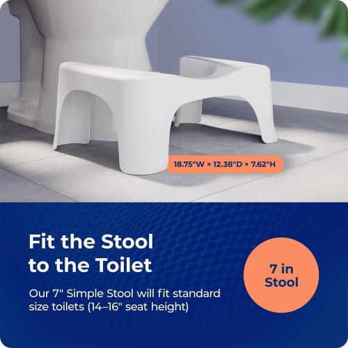WHITE Squatty Potty Simple Curve Toilet Stool.
